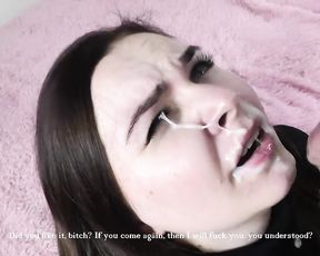 Русский парень наказал воровку и заставил сосать хуй, порно криминал