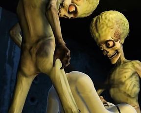 Марс атакует, порно мультик инопланетяне насилуют девушку в 3D